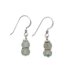 Vintage Sterling Silver 925 Prasiolite Green Amethyst Earrings